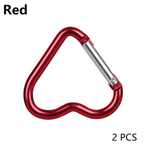2pcs Heart-shaped Aluminum Carabiner Key Chain Clips Outdoor Keyring Hook Buckle - Picture 15 of 22