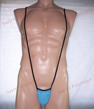 R366 Y Hot Mens Pouch Thong Suspender Stretch Eyelet Sport Knit