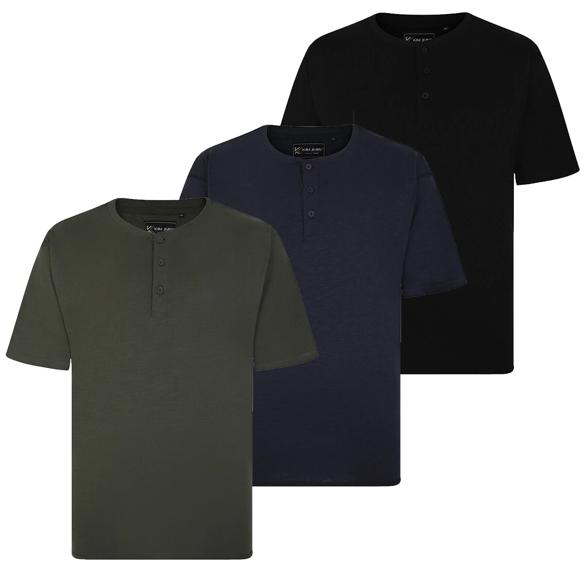 GUBIDIAO Men's Slim Fit Henley Shirt - Short Sleeve, Army Green, Lightweight Cotton Blend, Casual & Sports Top