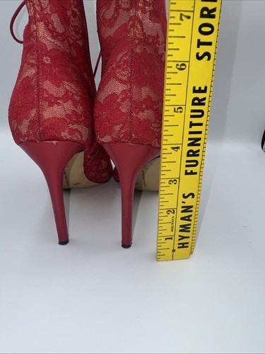 INC Womens Indira Red Floral Lace Up Booties Shoes 9M See description … - Picture 7 of 15