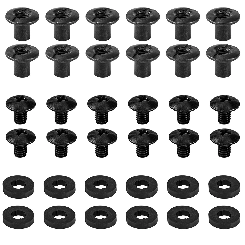 Black Chicago Screws, 12 Sets - 1/4" for DIY Kydex & Leather Gun Holsters/Clips - Image 2 of 4