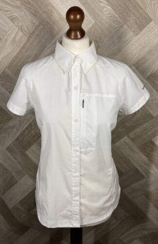 Ladies COLUMBIA White Short Sleeve Omni Shade Sun Protect Button Up Shirt Size M - Picture 1 of 24