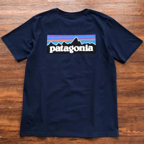 Hombre Algodón LOGO Cuello Redondo Manga Corta Camiseta Montaña Estampado Base Camiseta - Imagen 14 de 42
