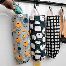 UK 2x Wall Hanging Storage Cloth Bag Home Kitchen Garbage bag Collection Tool