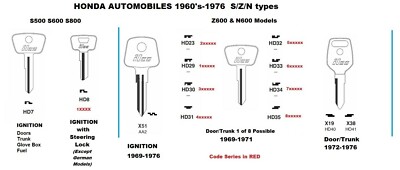 HD8 HONDA S500 S600 S800 1962-1970 Fits ONLY STEERING LOCK