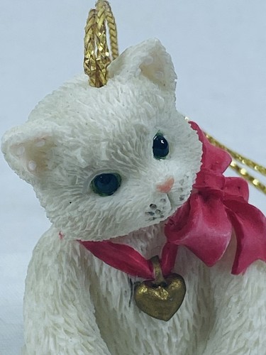 Statuina Gatto Gattino Enesco Calico Vintage 'Gattino a Tavola' Ornamento - San Valentino - Foto 10 di 14