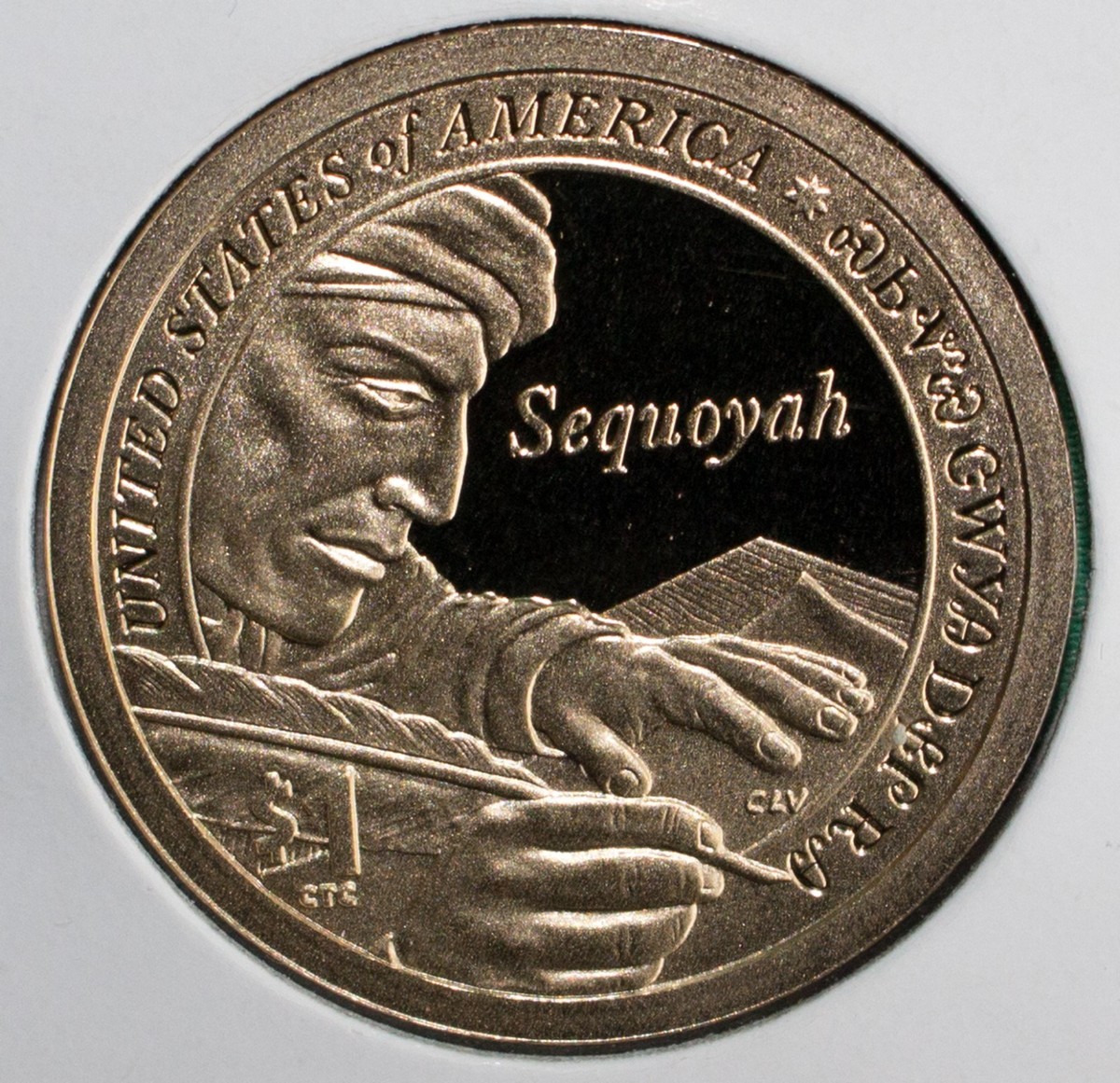 2017 S Sacagawea Dollar Native American Sequoyah Proof Golden One