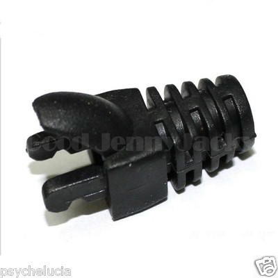10x RJ45 Network Black Cable Modular Plug Strain Boots Cap Connector CAT5e/6/6e