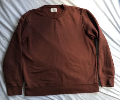 CLUB MONACO Sweatshirt Mens Large Bleach Brown Crew Neck Pullover Essential L/S