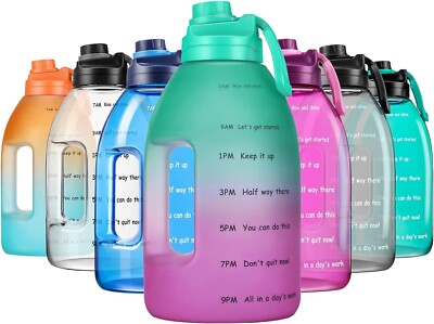 DILLER D05 Sport Trinkflasche mit Zeitmarkierungen Reise Fitness Gym 3,8L/1 Gallone