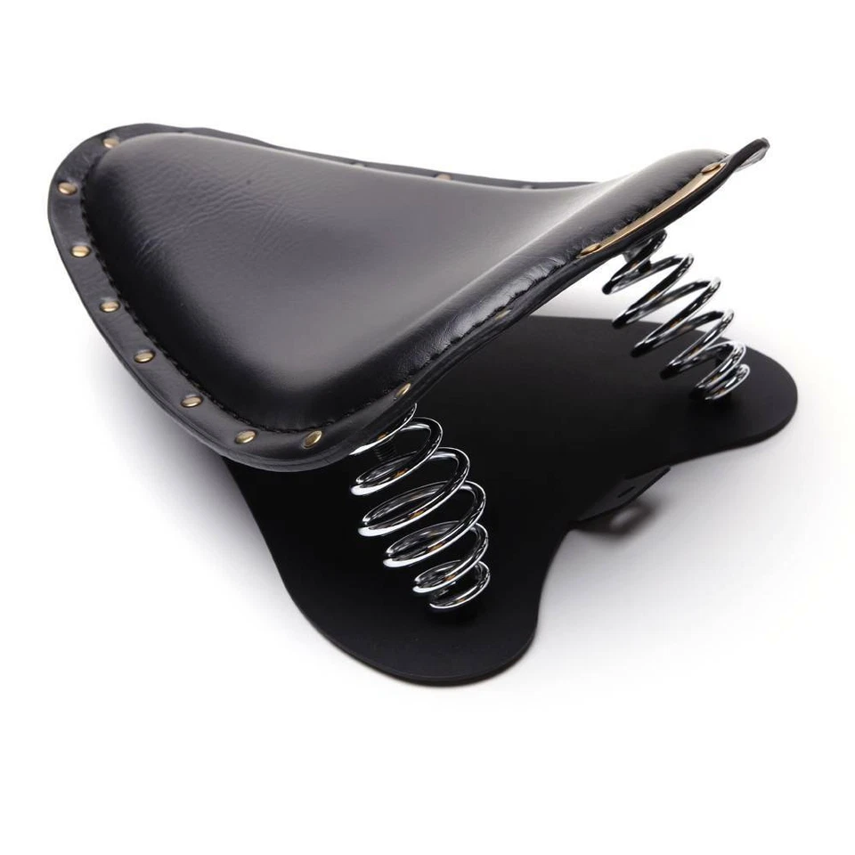 Kit de mola de assento solo para motocicletas Honda Chopper Bobber EUA couro preto macio - Imagem 3 de 4