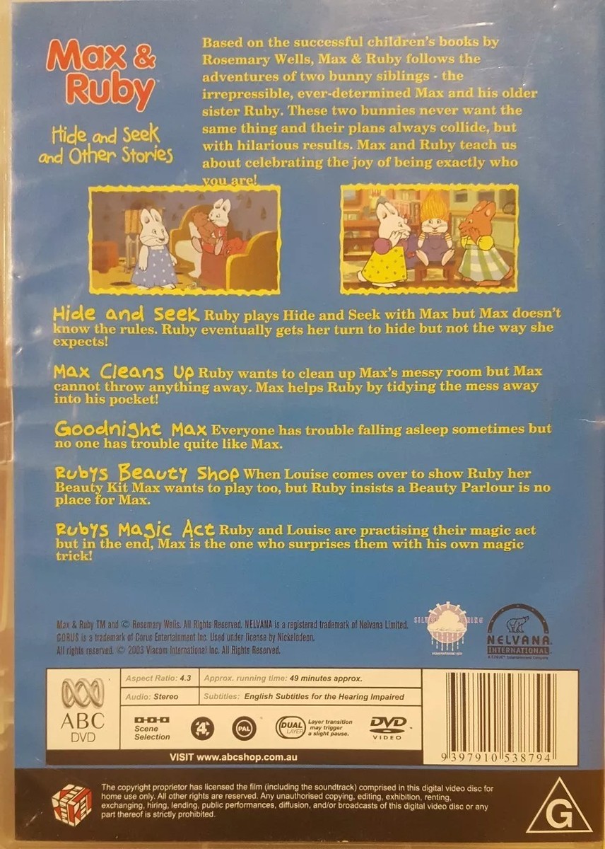 MAX & RUBY HIDE AND SEEK AND OTHER STORIES RARE DELETED DVD