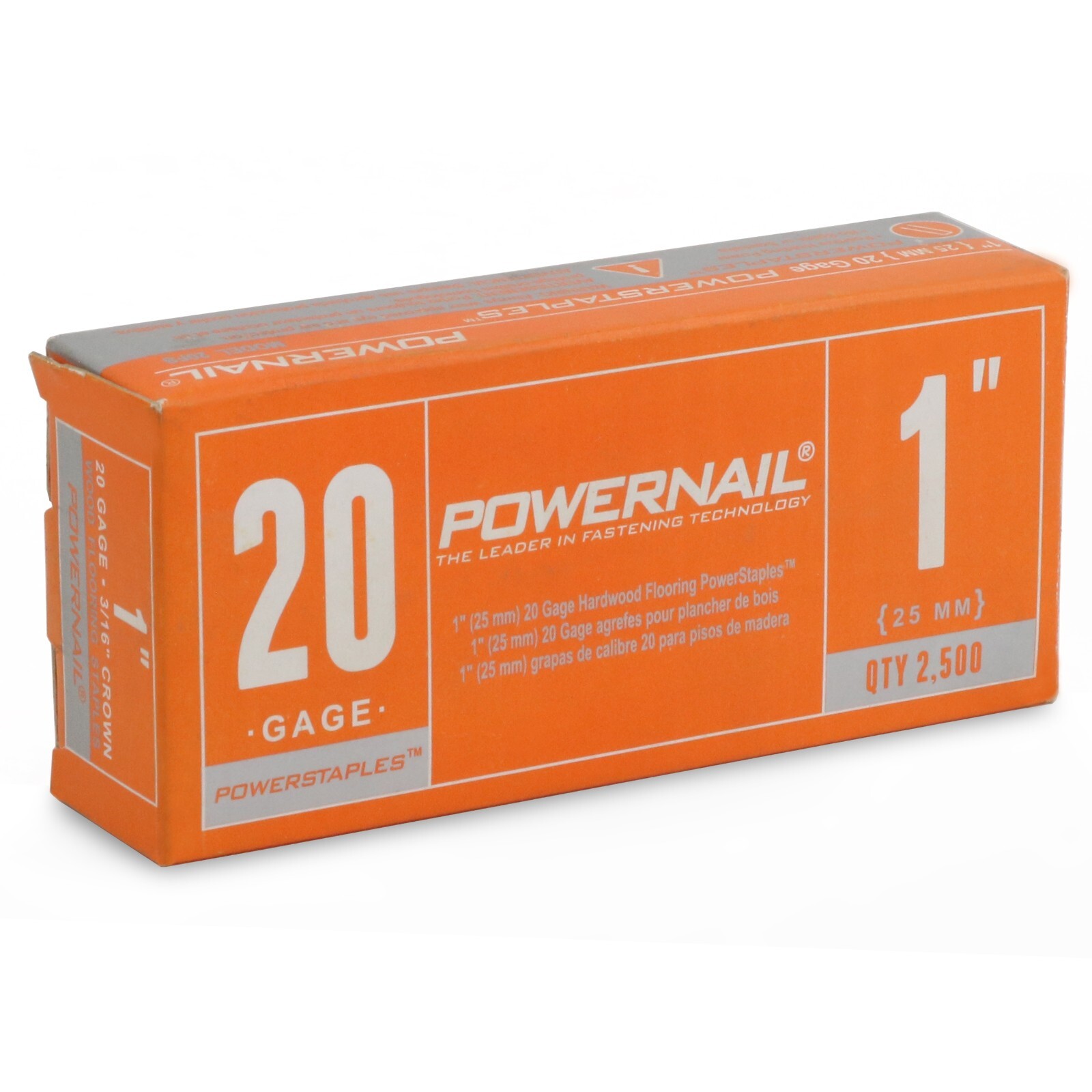 Powernail PS100205 20Gauge 3/16Inch Crown 1Inch Length Staple (2500