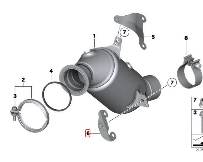 Exhaust Manifold-Preconverter Bracket 18207610689 for BMW F01 F02 X5 E70 X6 740i - Image 3 of 3