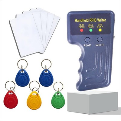 Handheld 125khz RFID Reader Writer,AWID and HID Copier with 5 T5577 Keyfobs & 5