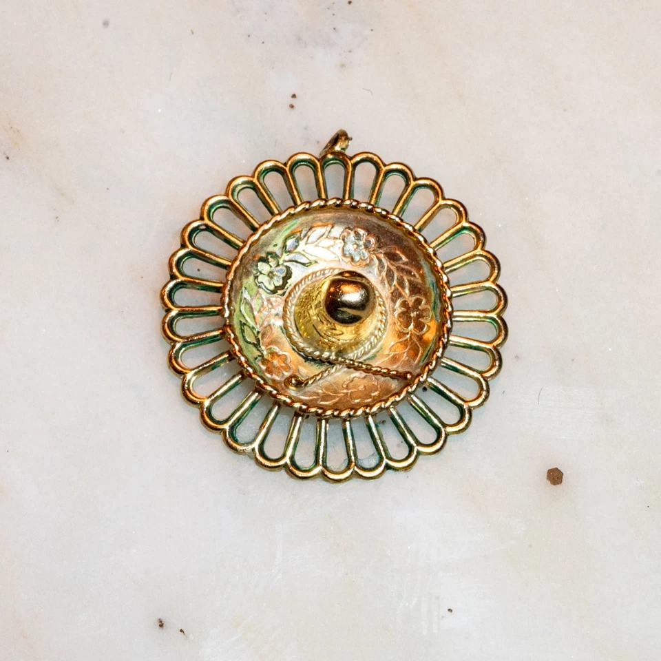 Berloque Sombrero Vintage 14K SF - Imagem 2 de 3