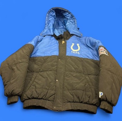 Vintage 90 s Pro Player Colts Varsity Jacket Men's Xl Blue & Black
