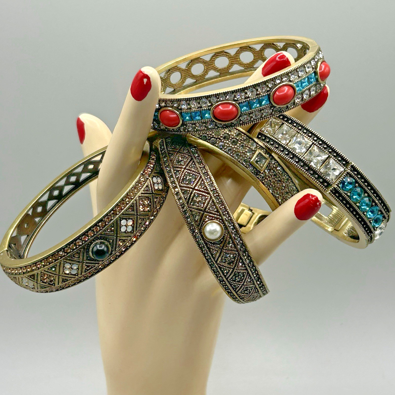 HEIDI DAUS Hinged Stackable Tapered Bracelet w Rh… - image 11