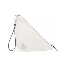 PRADA Same Color Embossed Logo Nappa Handbag For Women 5.5x2 in