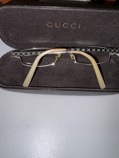 Gucci GG 2752 3YG Gold Full Rim Rectangular Metal Eyeglass Frames Logo