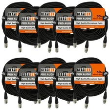 Gearlux 50-Foot XLR Microphone Cable, Fully Balanced, Male to Female, Black - 10