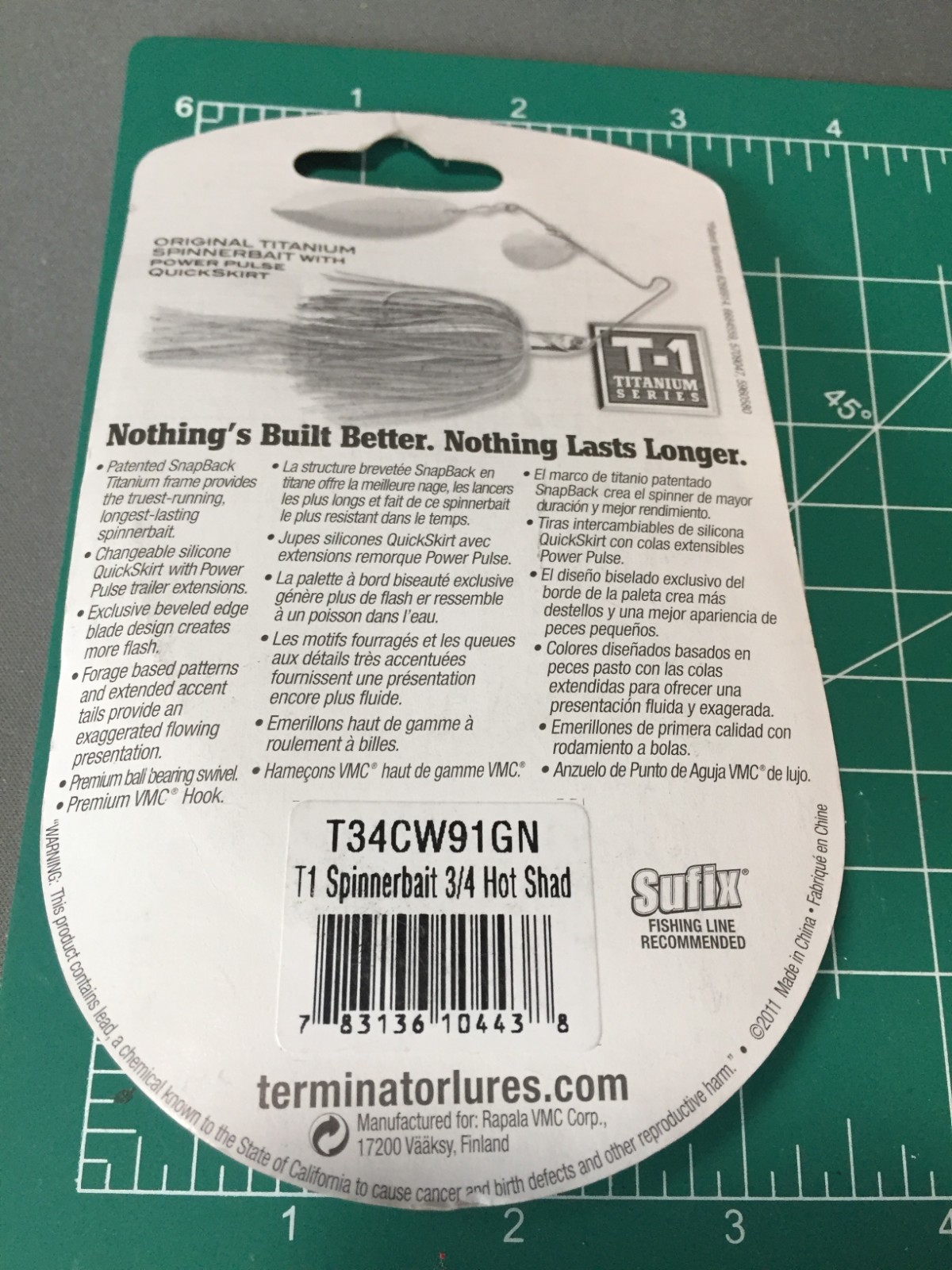 DISCONTINUED TERMINATOR T-1 TITANIUM 3/4OZ. SPINNERBAIT HOT SHAD   NIP - Image 2