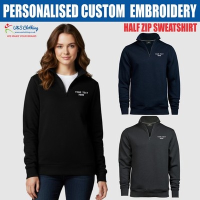 Personalisiertes individuell besticktes Tee Jays Half Zip Sweatshirt Langarm Pullover