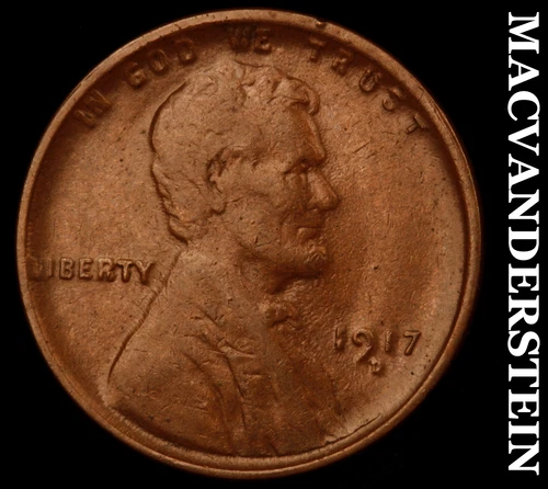 1917-D Lincoln Wheat Cent - Scarce  Extra Fine  Semi-key  Better Date  #i5107