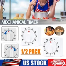 2pcs Mechanical Kitchen Timer, Easy to Use Visual Cooking Timer with Loud Alarm