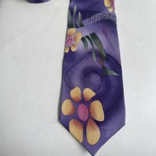 Vintages J Garcia 100% Silk Neckties Multicolor Abstract Patterns Blue Purple