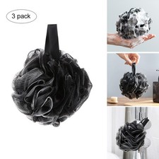 3Pcs Bath Shower Sponge Exfoliating Pouf Loofahs Shower Scrub Mesh Body Brus ECM