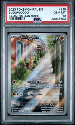 PSA 10 Sudowoodo Illustrator Rare #219 2023 Pokemon Paldea Evolved