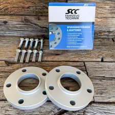 40mm 2x20mm Spurverbreiterung SCC für BMW mit Radschrauben Spurplatte Silber TÜV