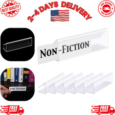 25-Pack Clear Plastic Shelf Label Holders, Clips for 1/2"-5/8" Shelves, 3"x7/8"