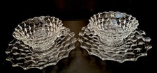 Set of 2 RARE Fostoria American Footed CREAM SOUP and RAISED UNDERPLATE