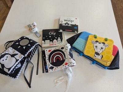 Newborn Developmental Learning Toys Baby Black White 0 To 3 Months Mirror Books
