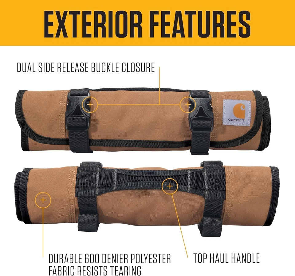 Carhartt 18 Pocket Utility Roll, Durable Water-Resistant Tool Organization Roll - Image 2 of 4