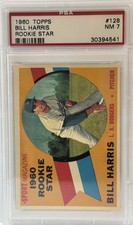 1960 Topps #128 Bill Harris Los Angeles Dodgers Rookie Star PSA 7 NM