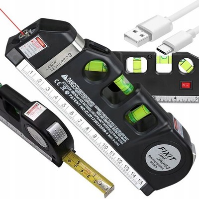 USB Laser Wasserwaage Linienlaser Maßband Laserwasserwaage Multifunktion Lineal