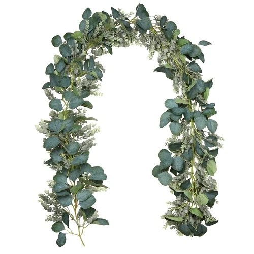 Briful 6FT Artificial Eucalyptus Garland 182cm Faux Eucalyptus Leaf Garland, Fak