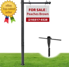 Estate Sign Posts, 7FT Tall Metal Real Estate Sign Posts for Sale Yard Signs up