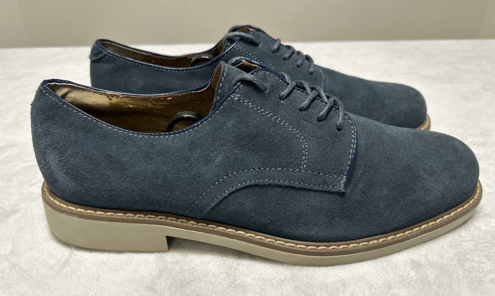 GH Bass Men’s Shoes Size 10.5 D Blue Oxford Leather Suede Dress Casual Lace Up