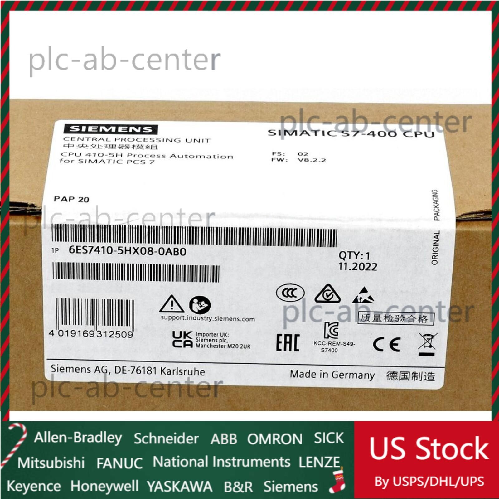 New Siemens SIMATIC PCS 7 CPU 410-5H 6ES7410-5HX08-0AB0 6ES7 410-5HX08-0AB0