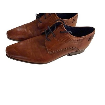 Bugatti Brown Leather Lace Up Dress Shoes Men Size 43 EU 10 US Casual Formal
