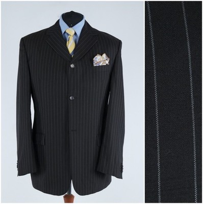 Mens Dark Brown Blazer 46L US Size GUY LAURENT Super 140s Wool Sport Coat Jacket