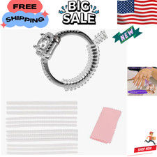 12-Pack Ring Sizer for Loose Rings, 4 Sizes Invisible Ring Size Adjuster, Spiral