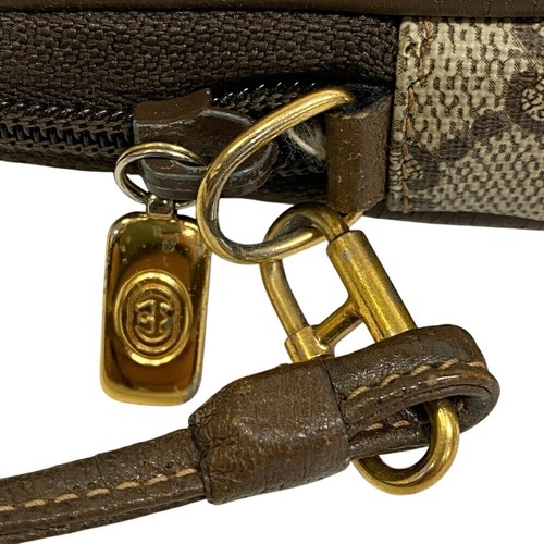 Gucci GG 068 liquidation Sac à Bandoulière PVC Cuir Beige Marron Unisexe Authentique