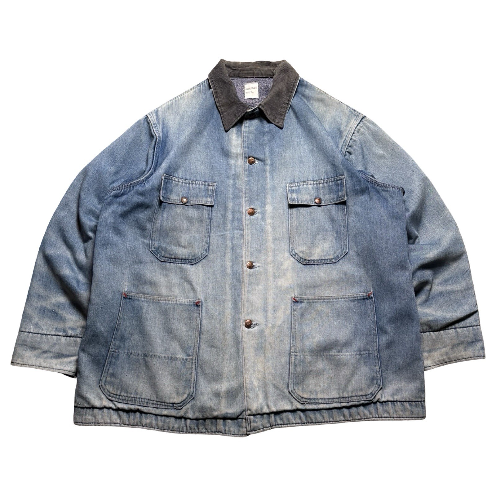 Vintage 70’s Big Mac JCPenney Chore Coat Corduroy Collar Blanket Lined 54 Denim