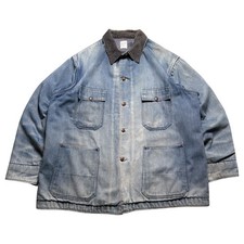 Vintage 70  s Big Mac JCPenney Chore Coat Corduroy Collar Blanket Lined 54 Denim