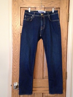 JACOB  COHEN  BARD  FAST MEN'S  DARK  BLUE LUXURY DENIM  JEANS - SIZE  35 X 30 ?
